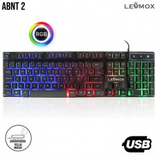 Teclado Gamer USB RGB LEY-2086 Lehmox - Preto